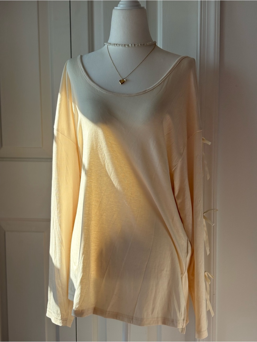 Light Cream Long Sleeve Women's Top